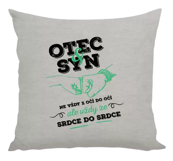 Polštář Otec a syn, ze srdce do srdce