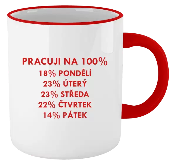 Hrnek Pracuji na 100%