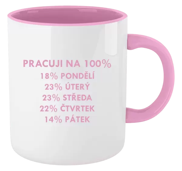 Hrnek Pracuji na 100%