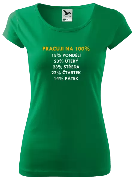Dámské tričko Pracuji na 100%