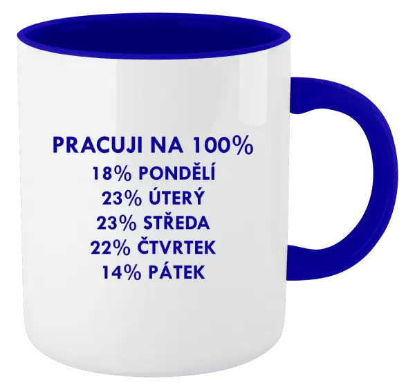 Hrnek Pracuji na 100%