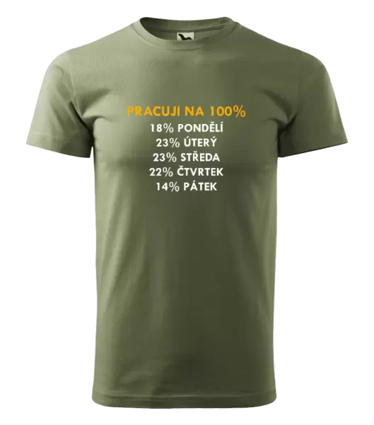 Pánské tričko Pracuji na 100%