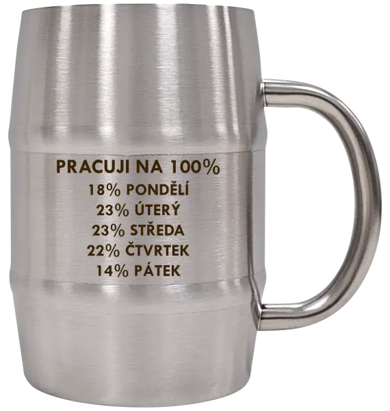 Nerezový chladicí půllitr Pracuji na 100%