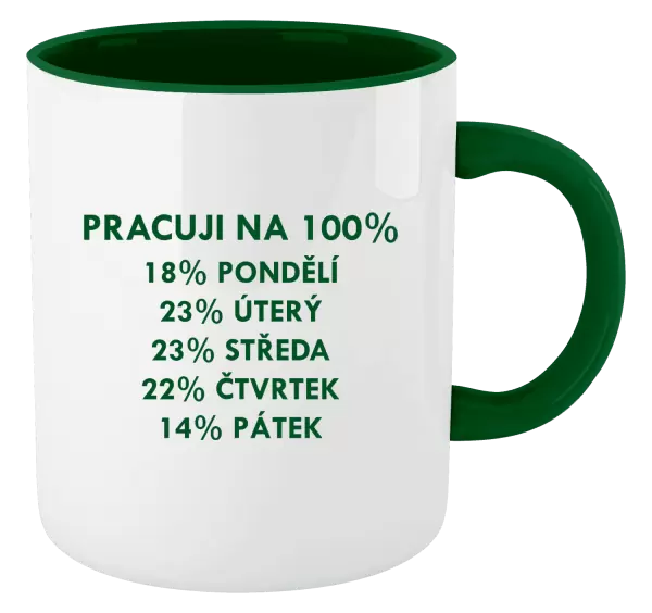 Hrnek Pracuji na 100%