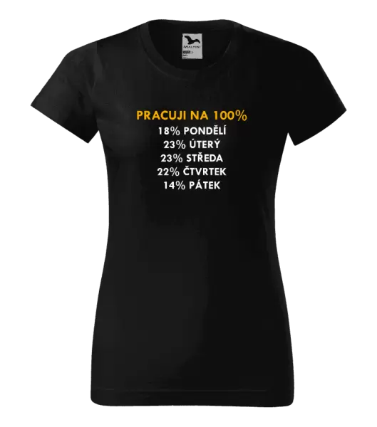 Dámské tričko Pracuji na 100%