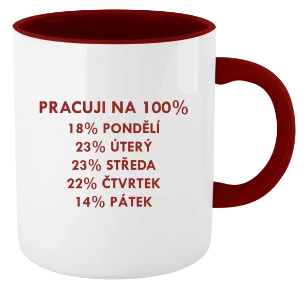 Hrnek Pracuji na 100%