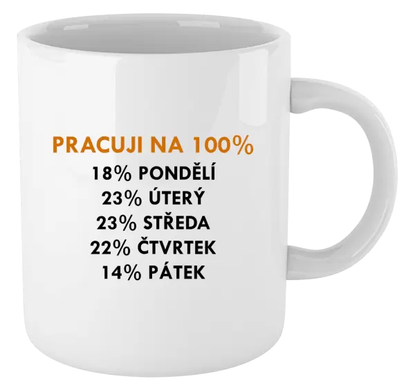 Hrnek Pracuji na 100%