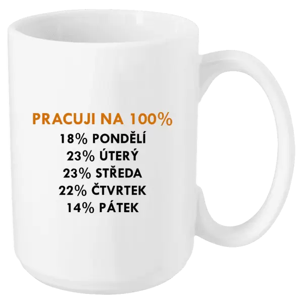 Hrnek Pracuji na 100%