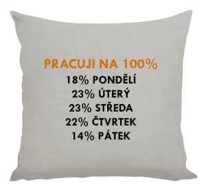 Polštář Pracuji na 100%