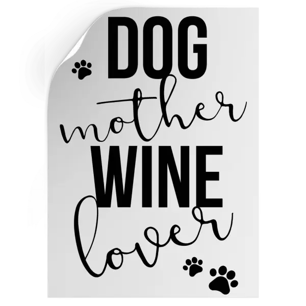 Samolepka Dog mother, wine lover