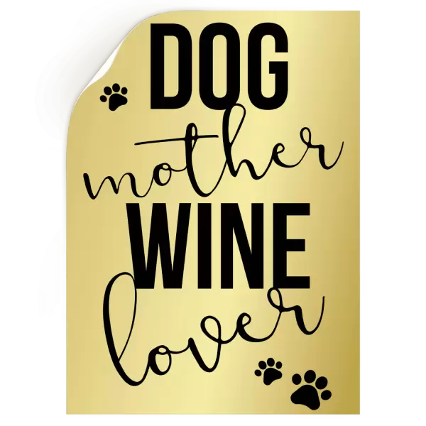 Samolepka Dog mother, wine lover