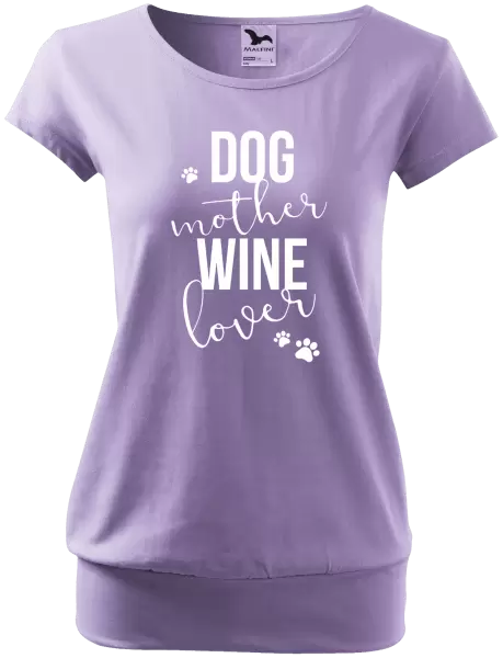 Dámské tričko Dog mother, wine lover