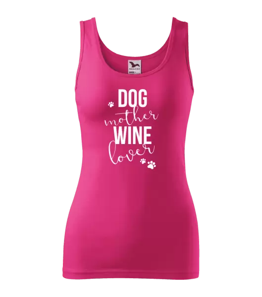 Dámské tílko Dog mother, wine lover