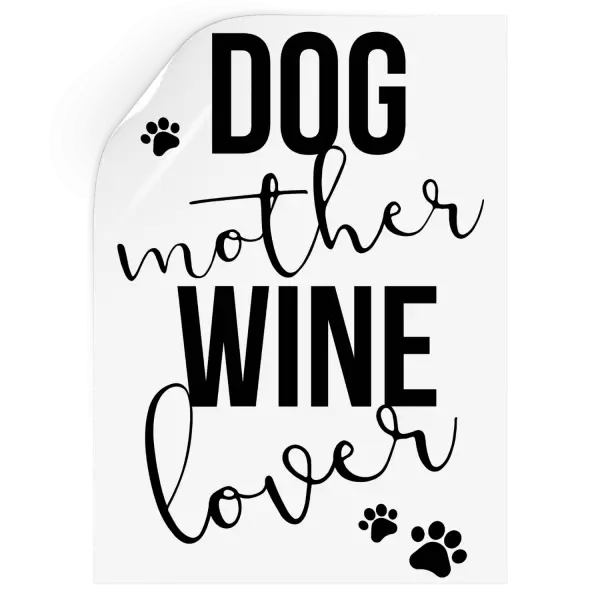 Samolepka Dog mother, wine lover