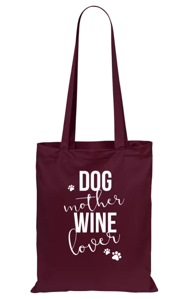 Látková taška Dog mother, wine lover