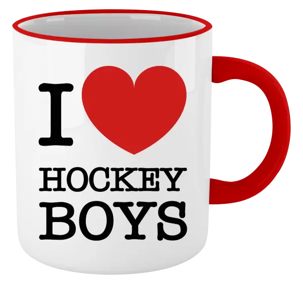 Hrnek I love hockey boys