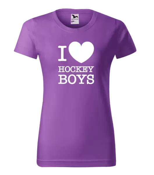 Dámské tričko I love hockey boys