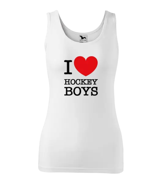 Dámské tílko I love hockey boys