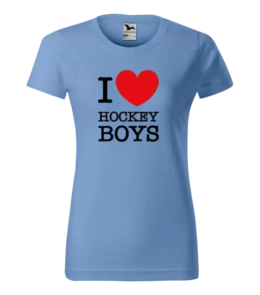 Dámské tričko I love hockey boys