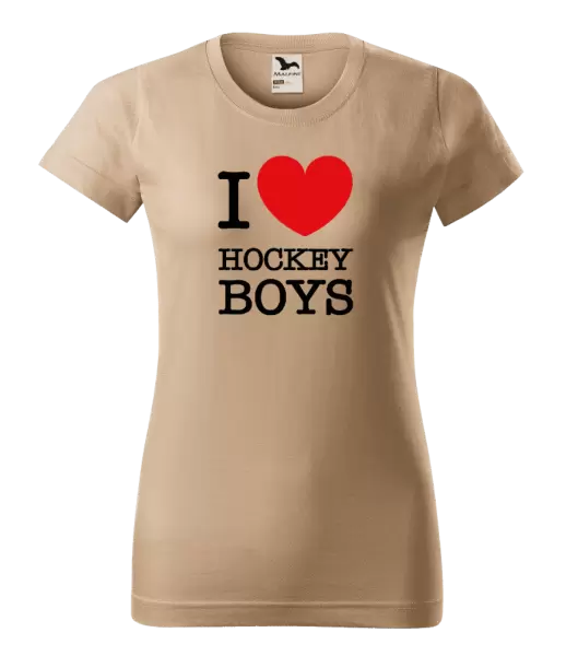 Dámské tričko I love hockey boys