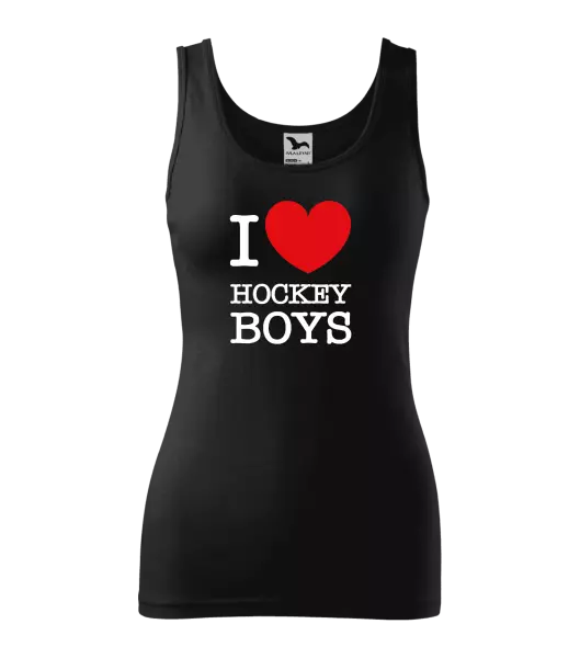 Dámské tílko I love hockey boys