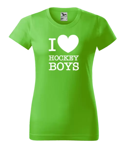 Dámské tričko I love hockey boys