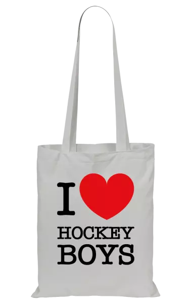 Látková taška I love hockey boys