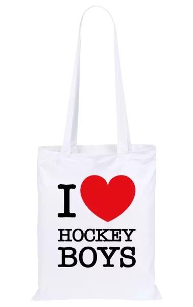 Látková taška I love hockey boys