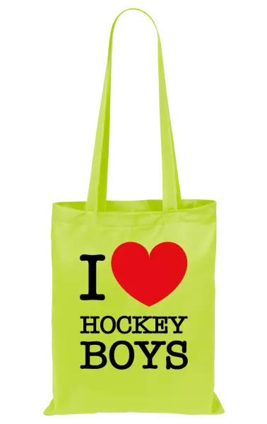 Látková taška I love hockey boys