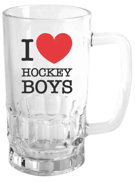 Půllitr I love hockey boys