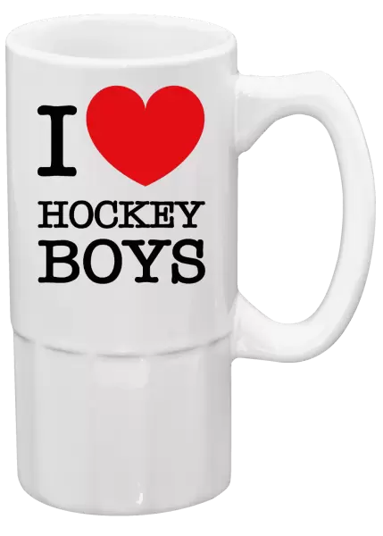 Půllitr I love hockey boys