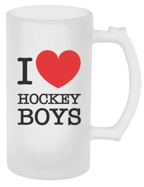 Půllitr I love hockey boys