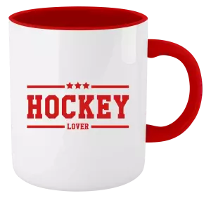 Hrnek 330 ml - barevný vnitřek a ucho Hockey lover