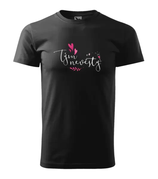 Pánské tričko Tým nevěsty - srdíčka a lístečky