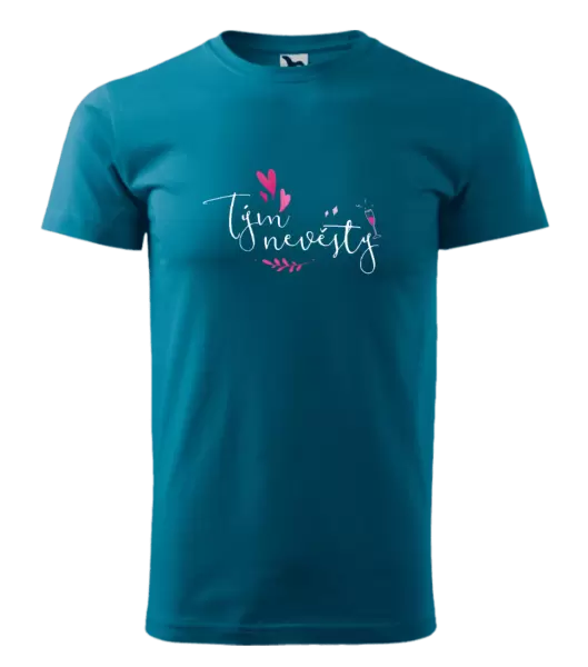 Pánské tričko Tým nevěsty - srdíčka a lístečky