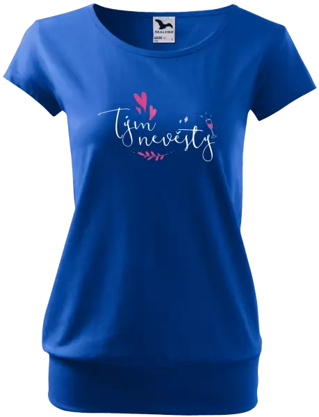 Dámské tričko Tým nevěsty - srdíčka a lístečky