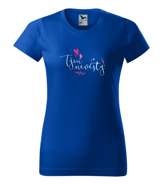 Dámské tričko Tým nevěsty - srdíčka a lístečky