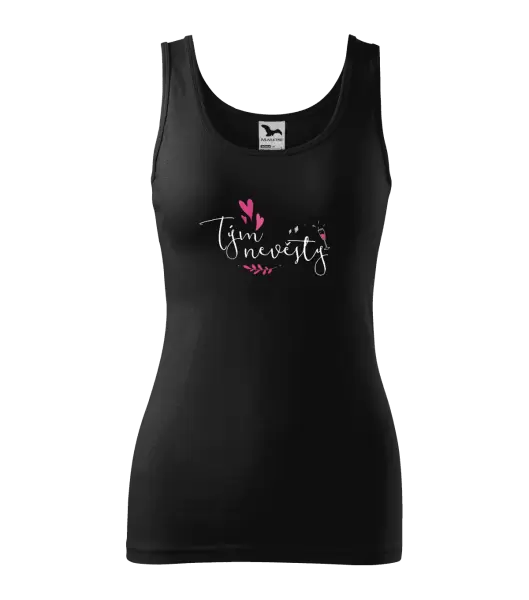 Dámské tílko Tým nevěsty - srdíčka a lístečky