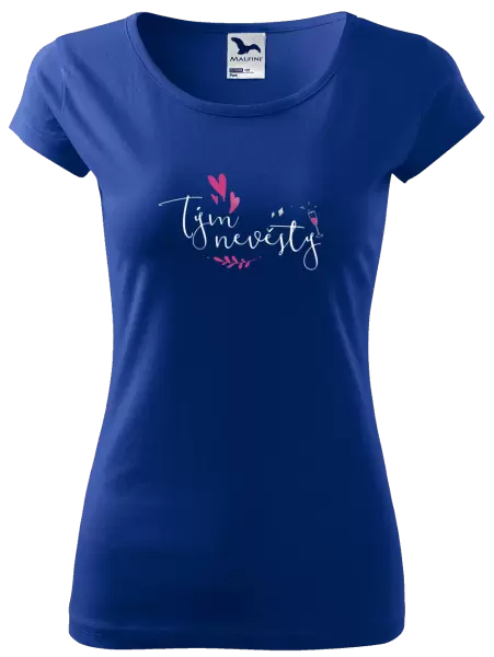 Dámské tričko Tým nevěsty - srdíčka a lístečky