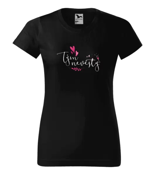 Dámské tričko Tým nevěsty - srdíčka a lístečky