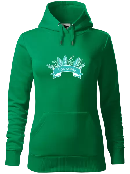 Dámská mikina Tým nevěsty - zelené lupeny