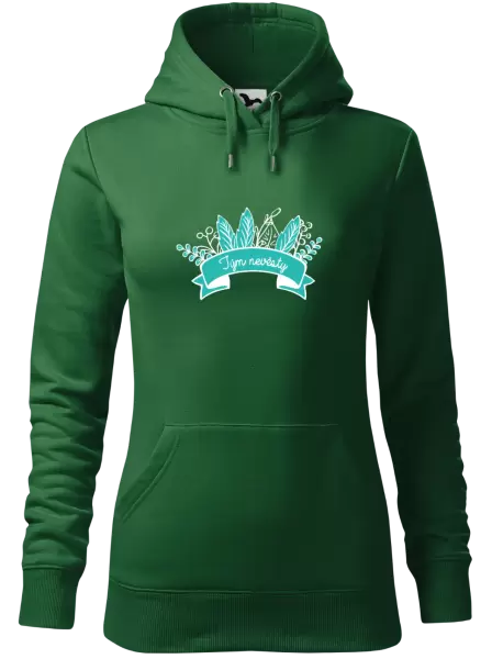 Dámská mikina Tým nevěsty - zelené lupeny