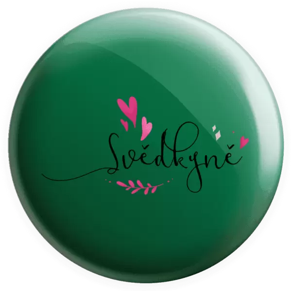 Placka Svědkyně - srdíčka a lístečky