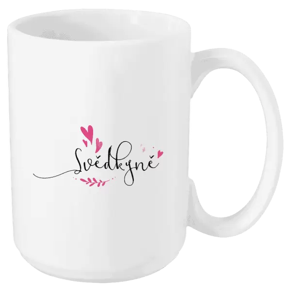 Hrnek Svědkyně - srdíčka a lístečky