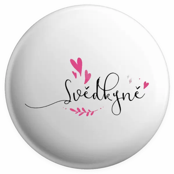 Placka Svědkyně - srdíčka a lístečky