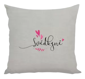 Polštář Svědkyně - srdíčka a lístečky