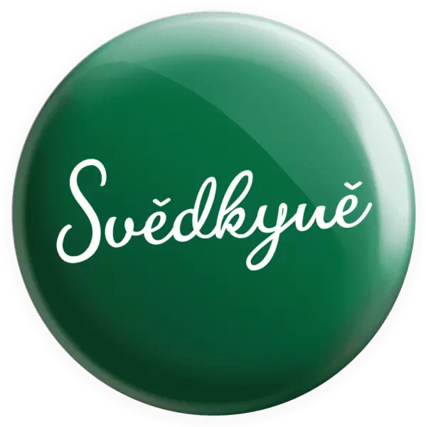 Placka Svědkyně - nápis