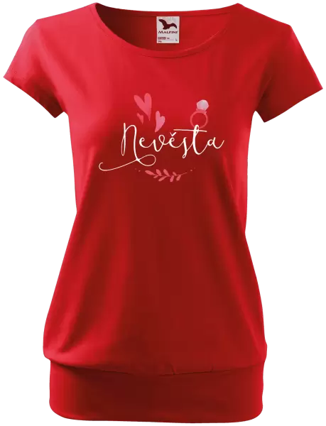 Dámské tričko Nevěsta - srdíčka a lístečky
