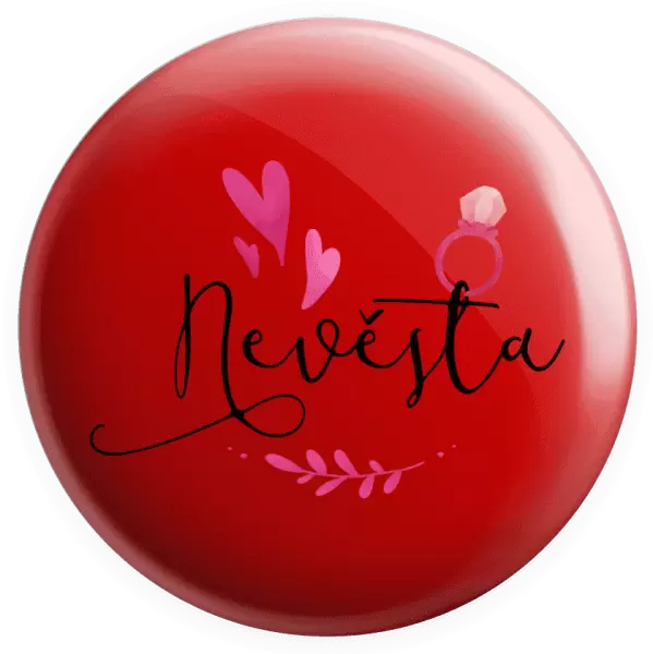 Placka Nevěsta - srdíčka a lístečky