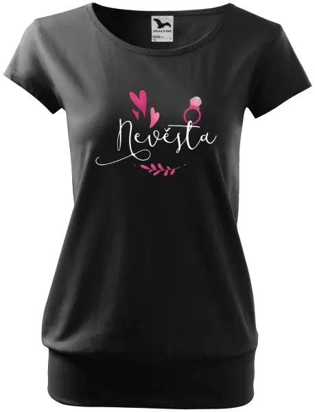 Dámské tričko Nevěsta - srdíčka a lístečky